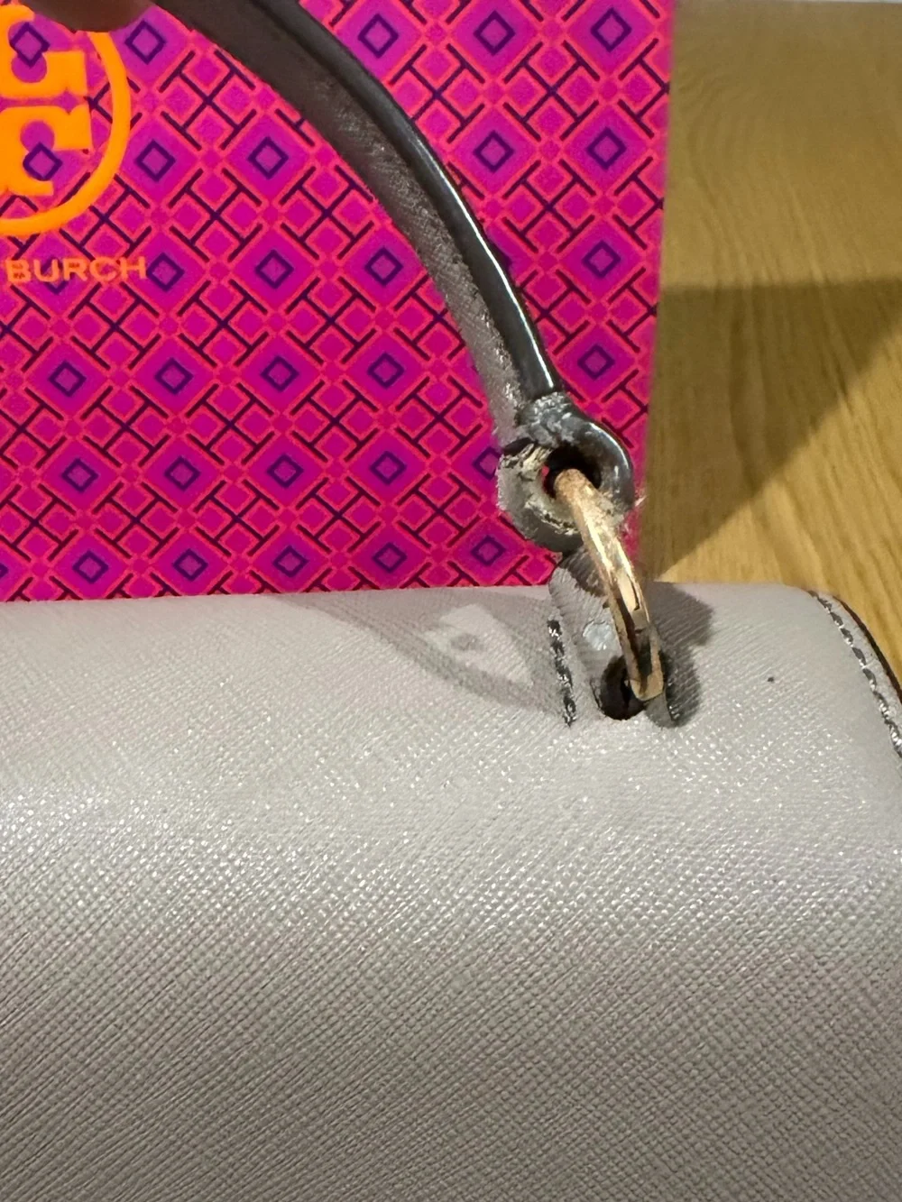 Tory Burch Leather Robinson Small Top Handle Bag